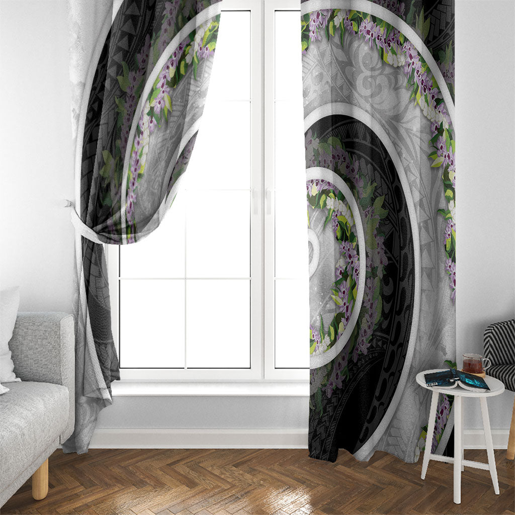 Piko Hawaii Window Curtain Polynesian Pattern With Maile Pikake Honohono Lei LT05 - Polynesian Pride
