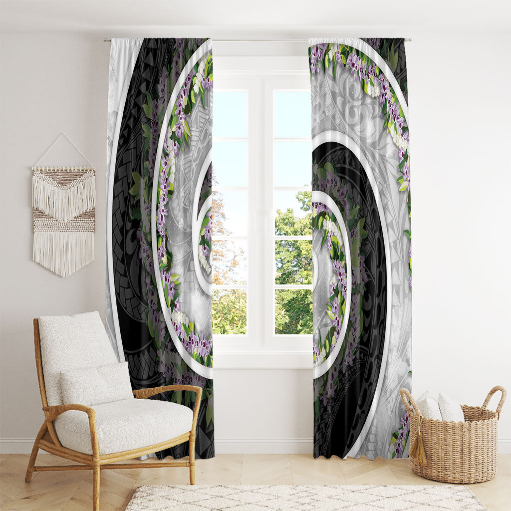 Piko Hawaii Window Curtain Polynesian Pattern With Maile Pikake Honohono Lei LT05 - Polynesian Pride