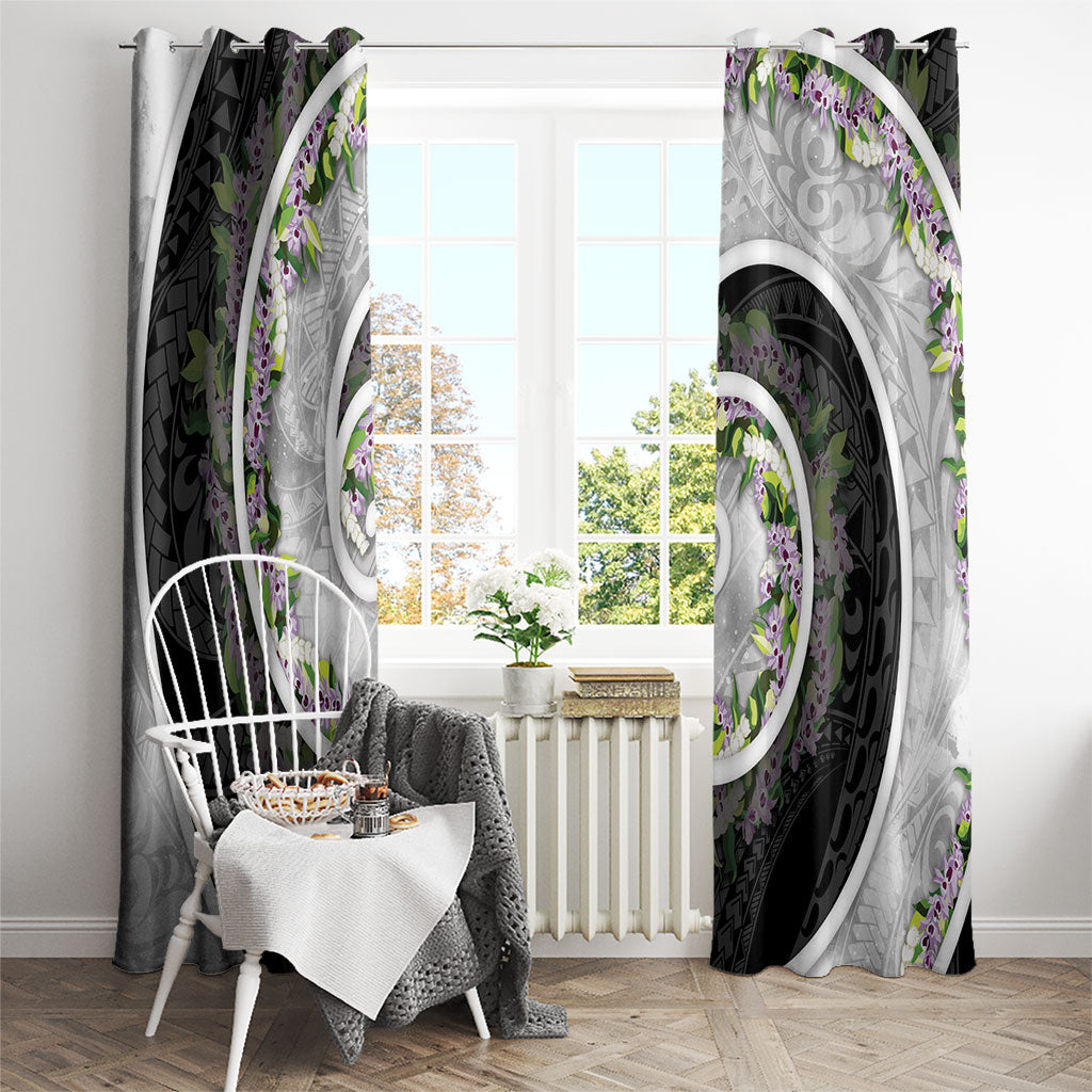 Piko Hawaii Window Curtain Polynesian Pattern With Maile Pikake Honohono Lei LT05 - Polynesian Pride