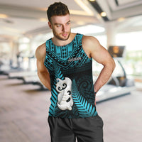 New Zealand Men Tank Top Manaia Maori Pattern With Turquoise Fern LT05 - Polynesian Pride
