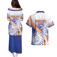 Personalised Marshall Islands Manit Day Couples Matching Puletasi and Hawaiian Shirt Polynesian Tribal Tattoo Tropical Style LT05 - Polynesian Pride