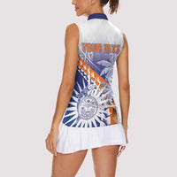 Personalised Marshall Islands Manit Day Women Sleeveless Polo Shirt Polynesian Tribal Tattoo Tropical Style LT05 - Polynesian Pride
