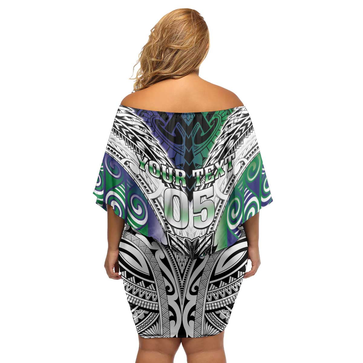 Custom New Zealand Warrior Family Matching Off Shoulder Short Dress and Hawaiian Shirt Maori Tribal Pattern LT05 - Polynesian Pride