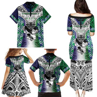 Custom New Zealand Warrior Family Matching Puletasi and Hawaiian Shirt Maori Tribal Pattern LT05 - Polynesian Pride