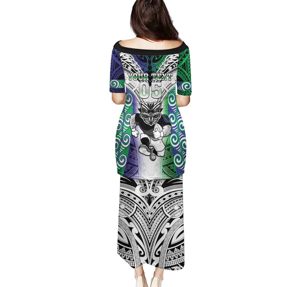 Custom New Zealand Warrior Family Matching Puletasi and Hawaiian Shirt Maori Tribal Pattern LT05 - Polynesian Pride
