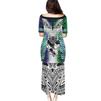 Custom New Zealand Warrior Family Matching Puletasi and Hawaiian Shirt Maori Tribal Pattern LT05 - Polynesian Pride