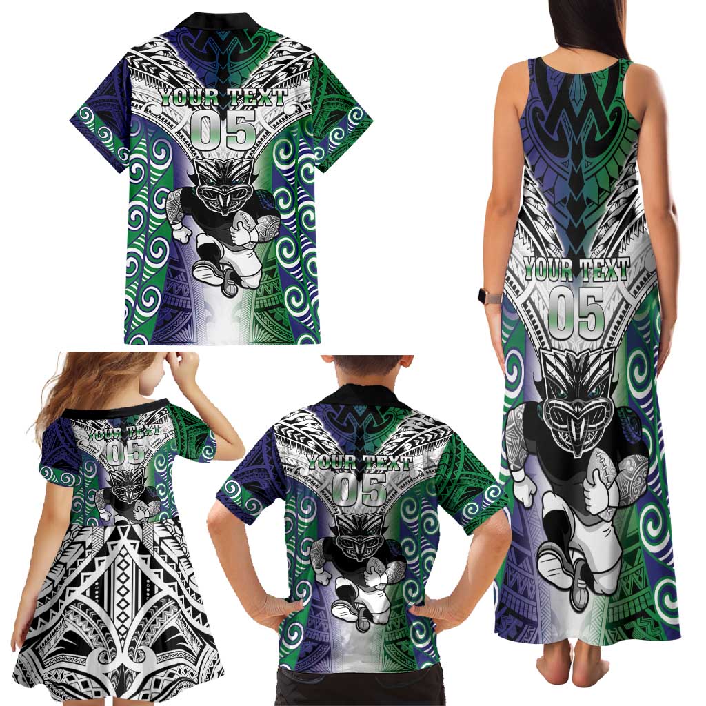 Custom New Zealand Warrior Family Matching Tank Maxi Dress and Hawaiian Shirt Maori Tribal Pattern LT05 - Polynesian Pride