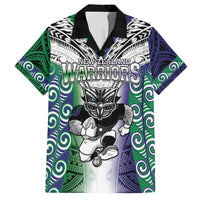 Custom New Zealand Warrior Family Matching Tank Maxi Dress and Hawaiian Shirt Maori Tribal Pattern LT05 Dad's Shirt - Short Sleeve Green - Polynesian Pride