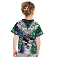 Custom New Zealand Warrior Kid T Shirt Maori Tribal Pattern LT05 - Polynesian Pride