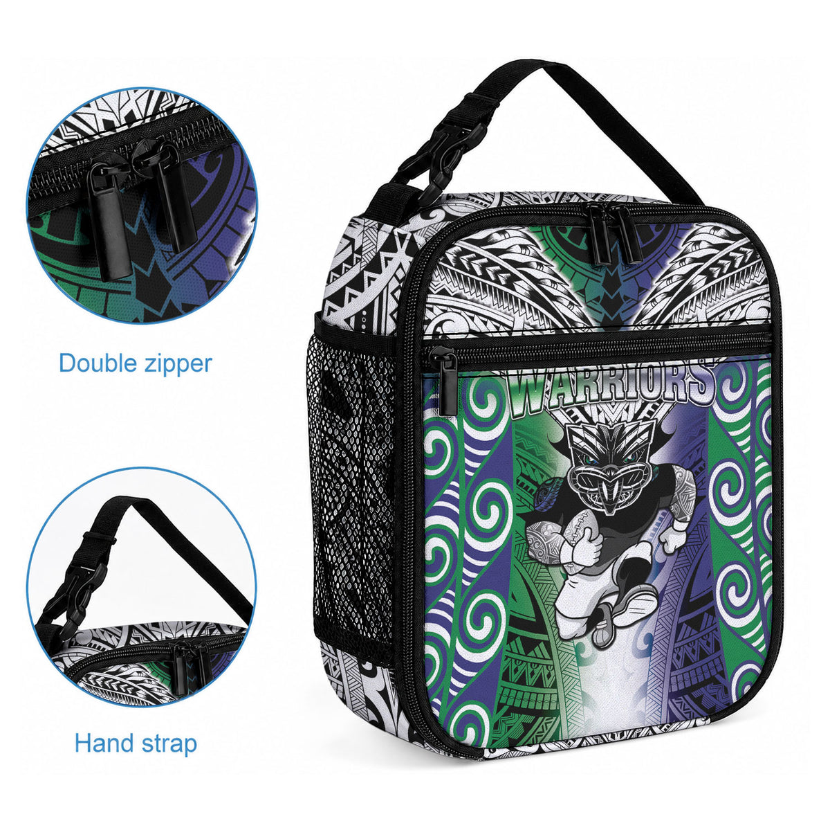 New Zealand Warrior Lunch Bag Maori Tribal Pattern