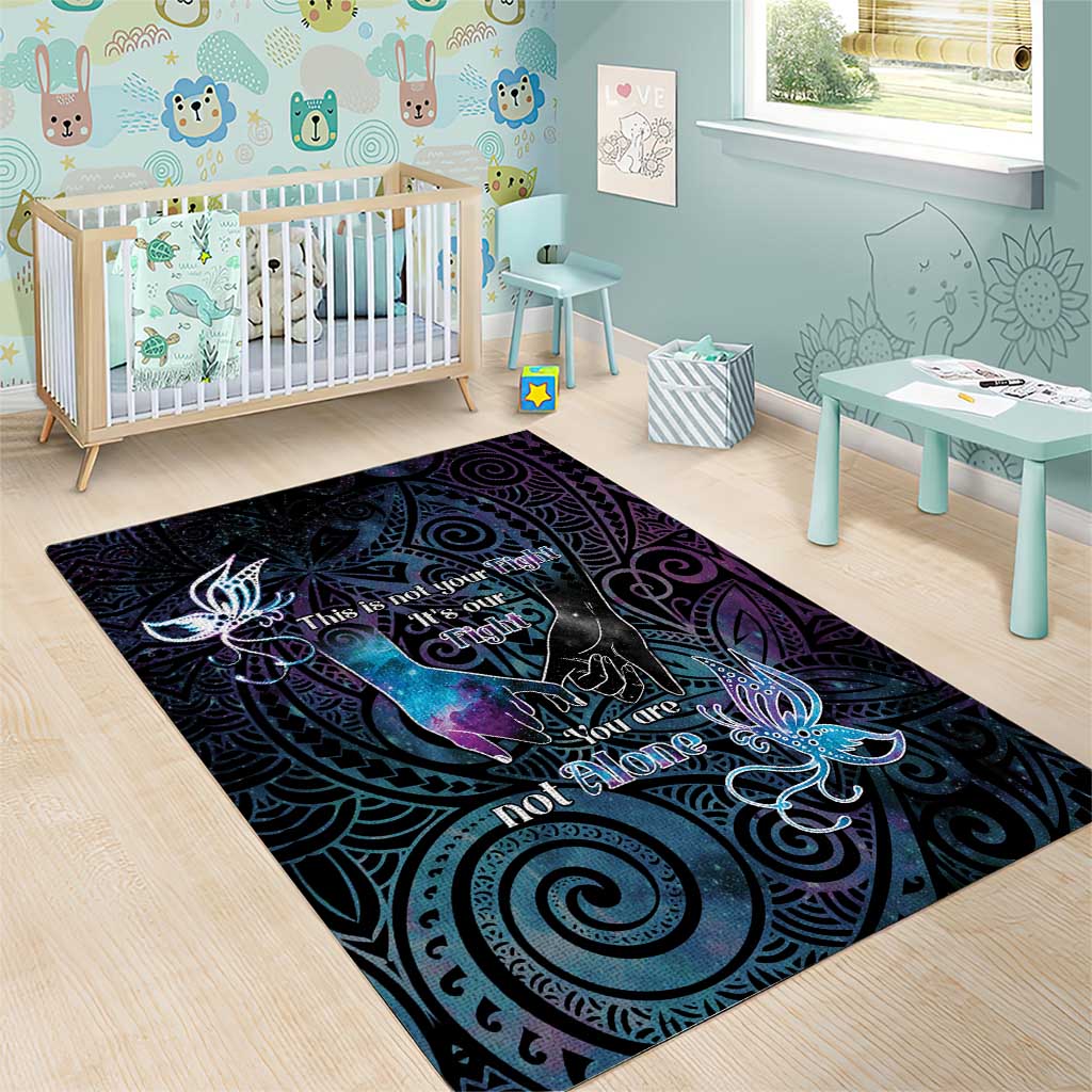 Suicide Awareness Area Rug You Are Not Alone - Polynesian Pride