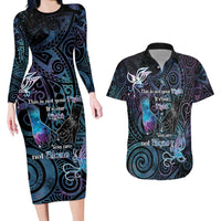 Suicide Awareness Couples Matching Long Sleeve Bodycon Dress and Hawaiian Shirt You Are Not Alone LT05 Black - Polynesian Pride
