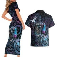 Suicide Awareness Couples Matching Short Sleeve Bodycon Dress and Hawaiian Shirt You Are Not Alone LT05 - Polynesian Pride