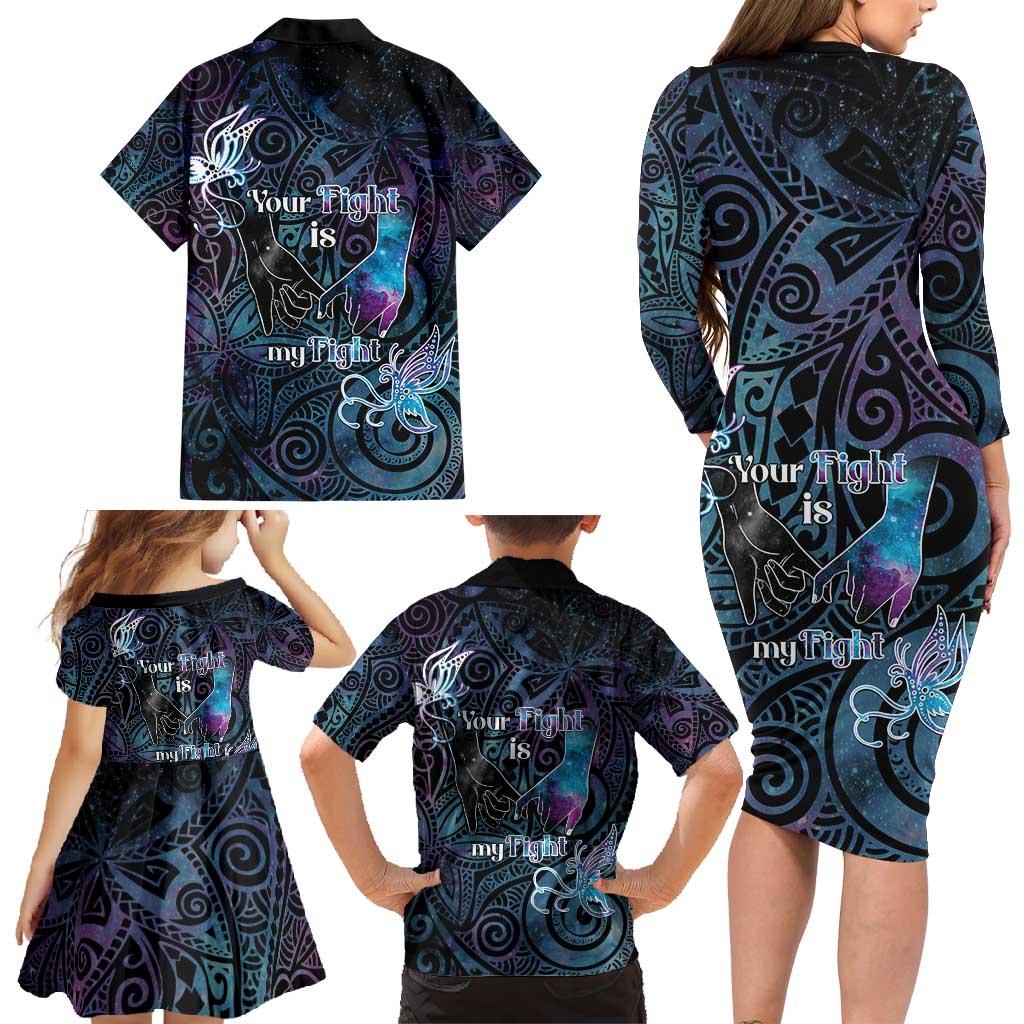 Suicide Awareness Family Matching Long Sleeve Bodycon Dress and Hawaiian Shirt You Are Not Alone LT05 - Polynesian Pride