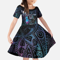 Suicide Awareness Family Matching Off Shoulder Maxi Dress and Hawaiian Shirt You Are Not Alone LT05 Daughter's Dress Black - Polynesian Pride