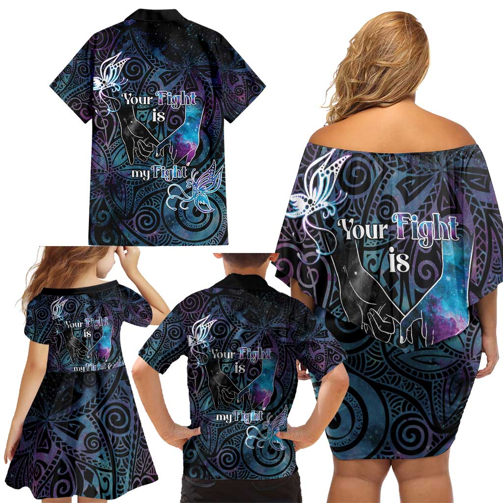 Suicide Awareness Family Matching Off Shoulder Short Dress and Hawaiian Shirt You Are Not Alone LT05 - Polynesian Pride