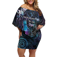 Suicide Awareness Family Matching Off Shoulder Short Dress and Hawaiian Shirt You Are Not Alone LT05 Mom's Dress Black - Polynesian Pride