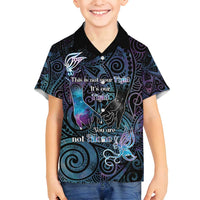 Suicide Awareness Family Matching Off Shoulder Short Dress and Hawaiian Shirt You Are Not Alone LT05 Son's Shirt Black - Polynesian Pride