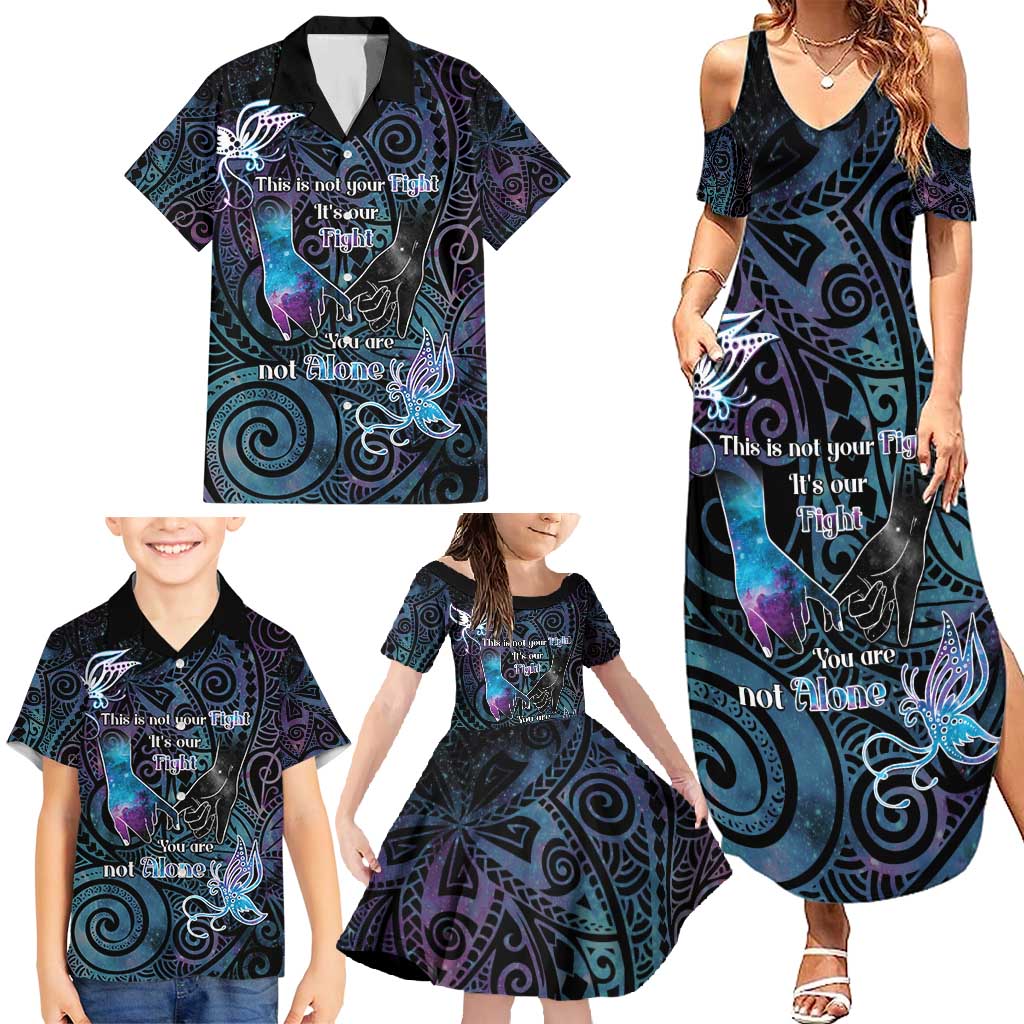 Suicide Awareness Family Matching Summer Maxi Dress and Hawaiian Shirt You Are Not Alone LT05 - Polynesian Pride
