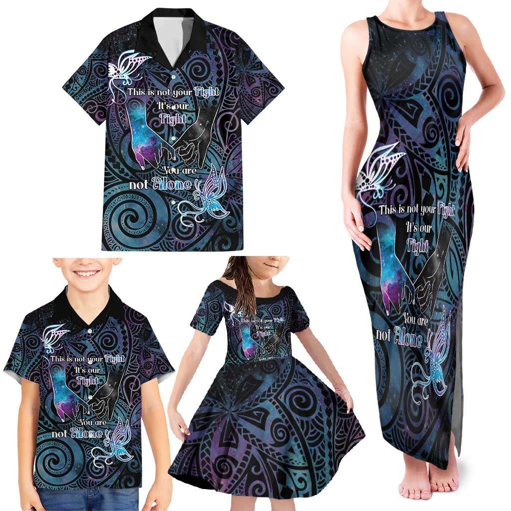 Suicide Awareness Family Matching Tank Maxi Dress and Hawaiian Shirt You Are Not Alone LT05 - Polynesian Pride