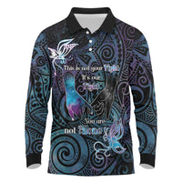 Suicide Awareness Long Sleeve Polo Shirt You Are Not Alone LT05 Black - Polynesian Pride