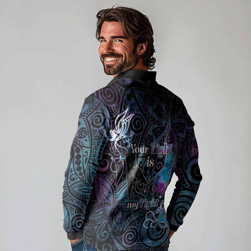 Suicide Awareness Long Sleeve Polo Shirt You Are Not Alone LT05 - Polynesian Pride
