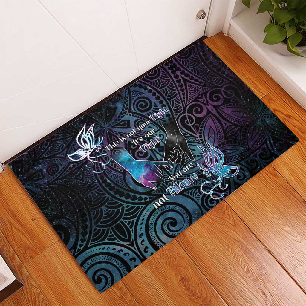 Suicide Awareness Rubber Doormat You Are Not Alone - Polynesian Pride