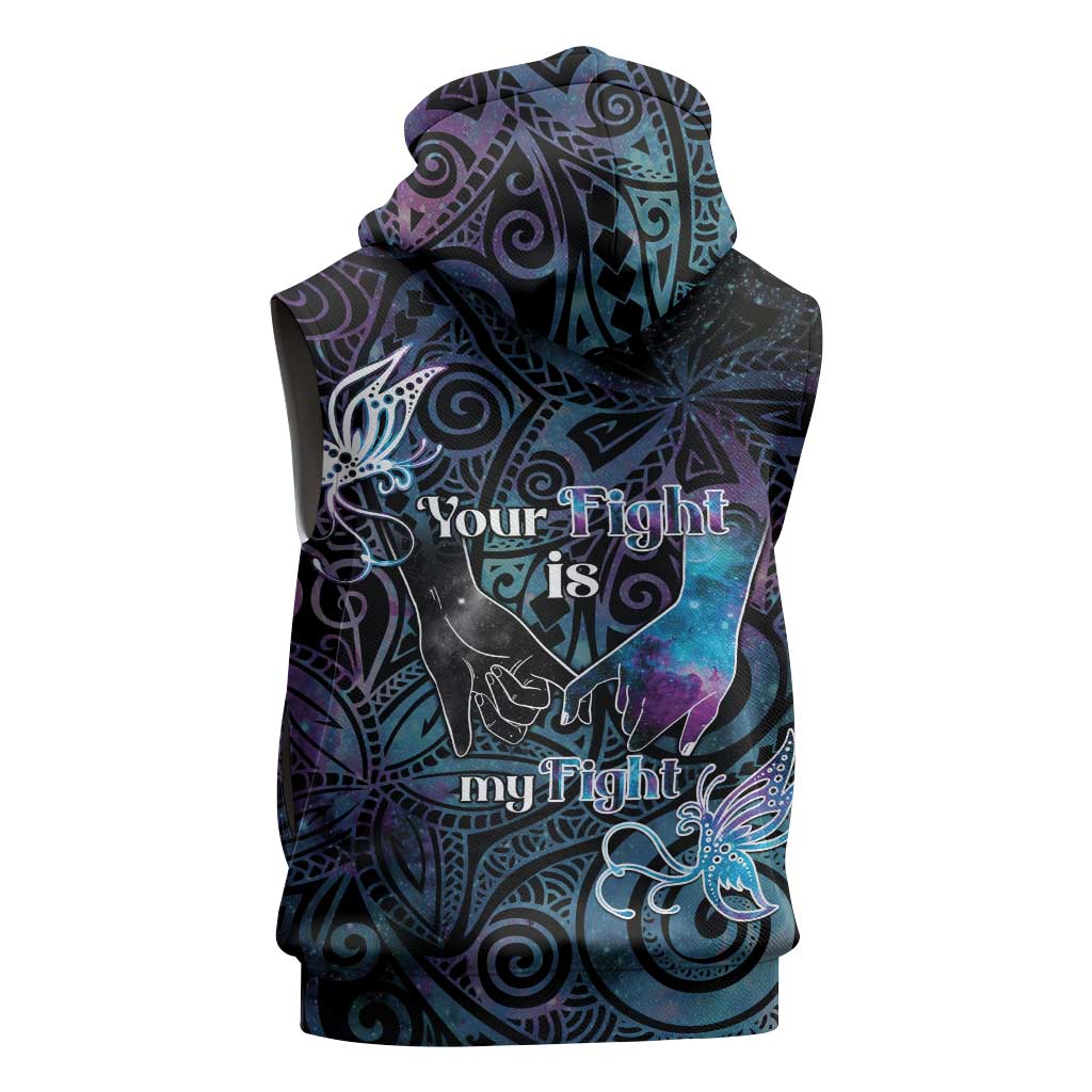 Suicide Awareness Sleeveless Hoodie You Are Not Alone LT05 - Polynesian Pride