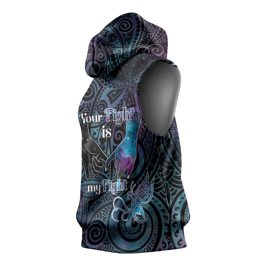 Suicide Awareness Sleeveless Hoodie You Are Not Alone LT05 - Polynesian Pride