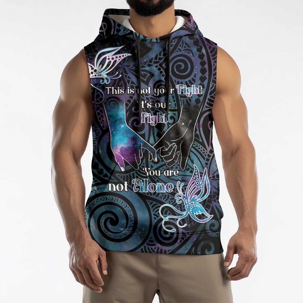 Suicide Awareness Sleeveless Hoodie You Are Not Alone LT05 - Polynesian Pride