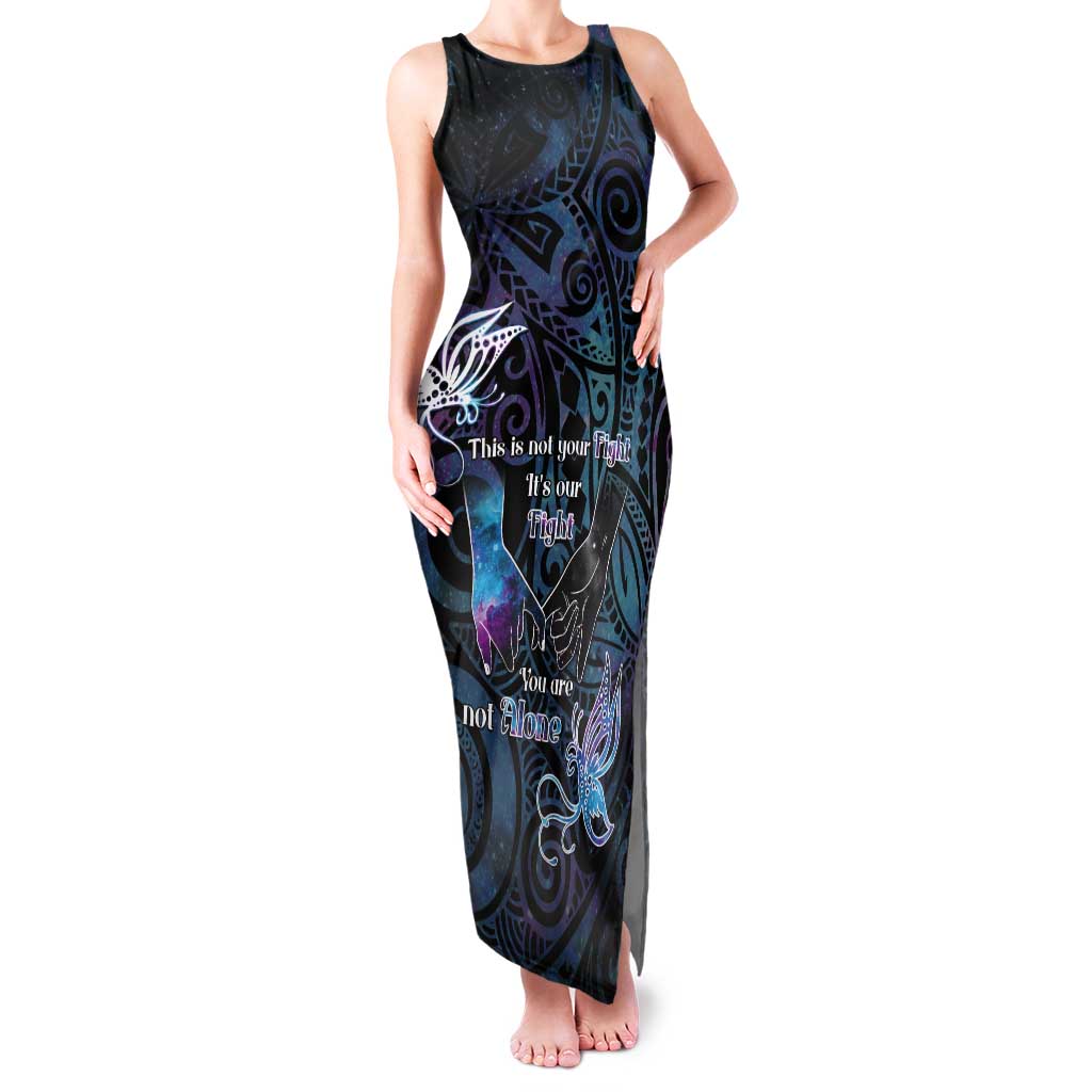 Suicide Awareness Tank Maxi Dress You Are Not Alone - Polynesian Pride