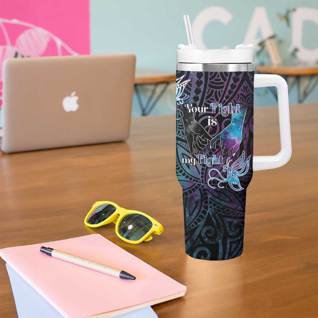 Suicide Awareness Tumbler With Handle You Are Not Alone - Polynesian Pride
