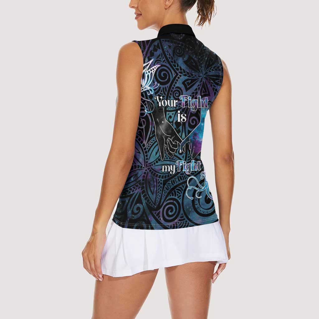 Suicide Awareness Women Sleeveless Polo Shirt You Are Not Alone - Polynesian Pride