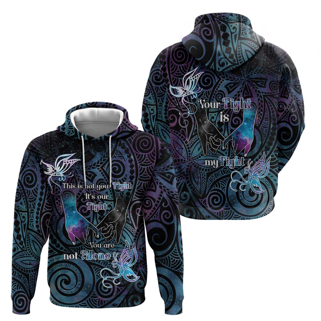 Suicide Awareness Zip Hoodie You Are Not Alone - Polynesian Pride