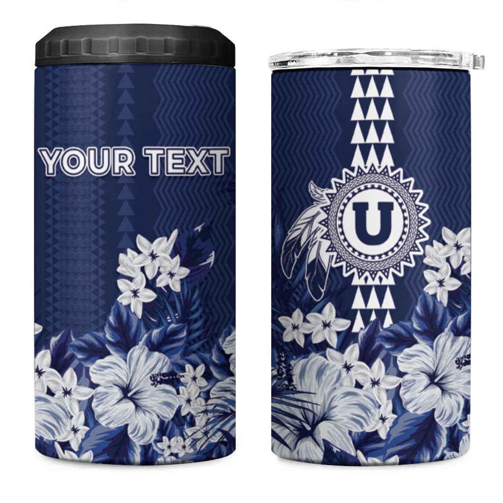 Personalized Utah State 4 in 1 Can Cooler Tumbler Polynesian Style LT05 One Size: 16 oz Blue - Polynesian Pride