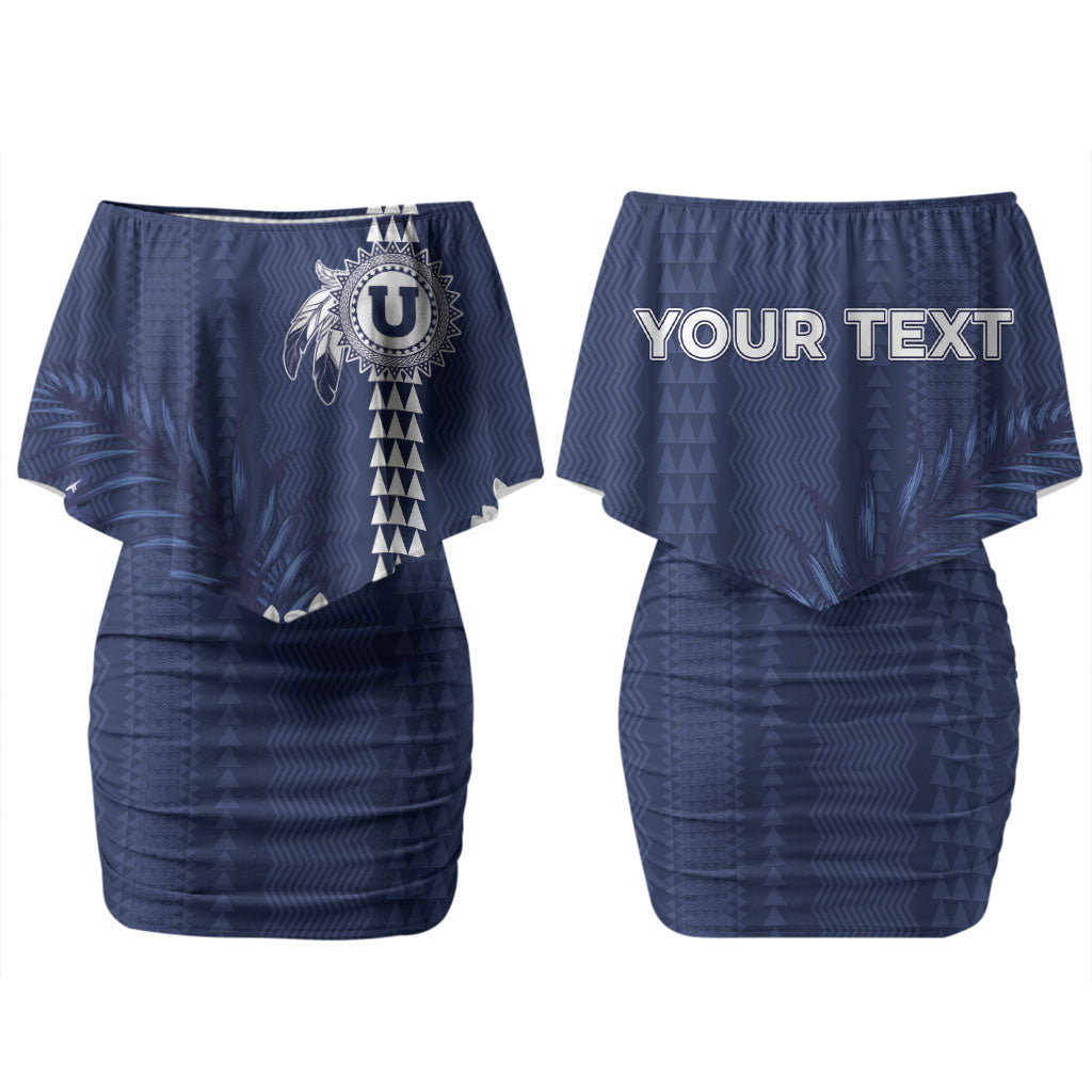 Personalized Utah State Couples Matching Off Shoulder Short Dress and Long Sleeve Button Shirt Polynesian Style LT05 - Polynesian Pride