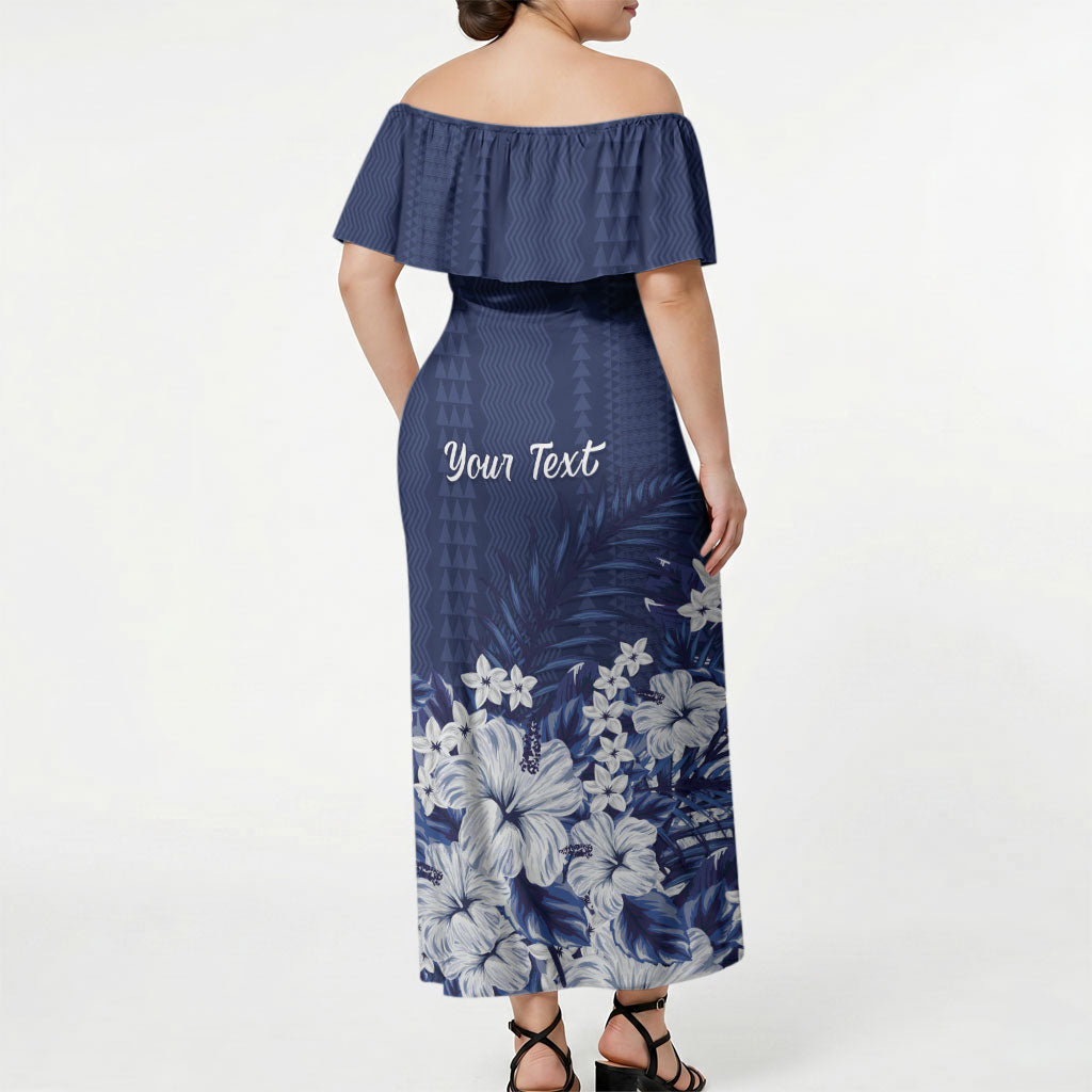 Personalized Utah State Off Shoulder Maxi Dress Polynesian Style LT05 - Polynesian Pride