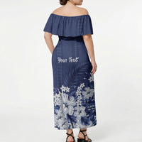 Personalized Utah State Off Shoulder Maxi Dress Polynesian Style LT05 - Polynesian Pride