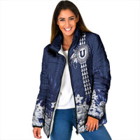 Personalized Utah State Padded Jacket Polynesian Style LT05 Women Blue - Polynesian Pride