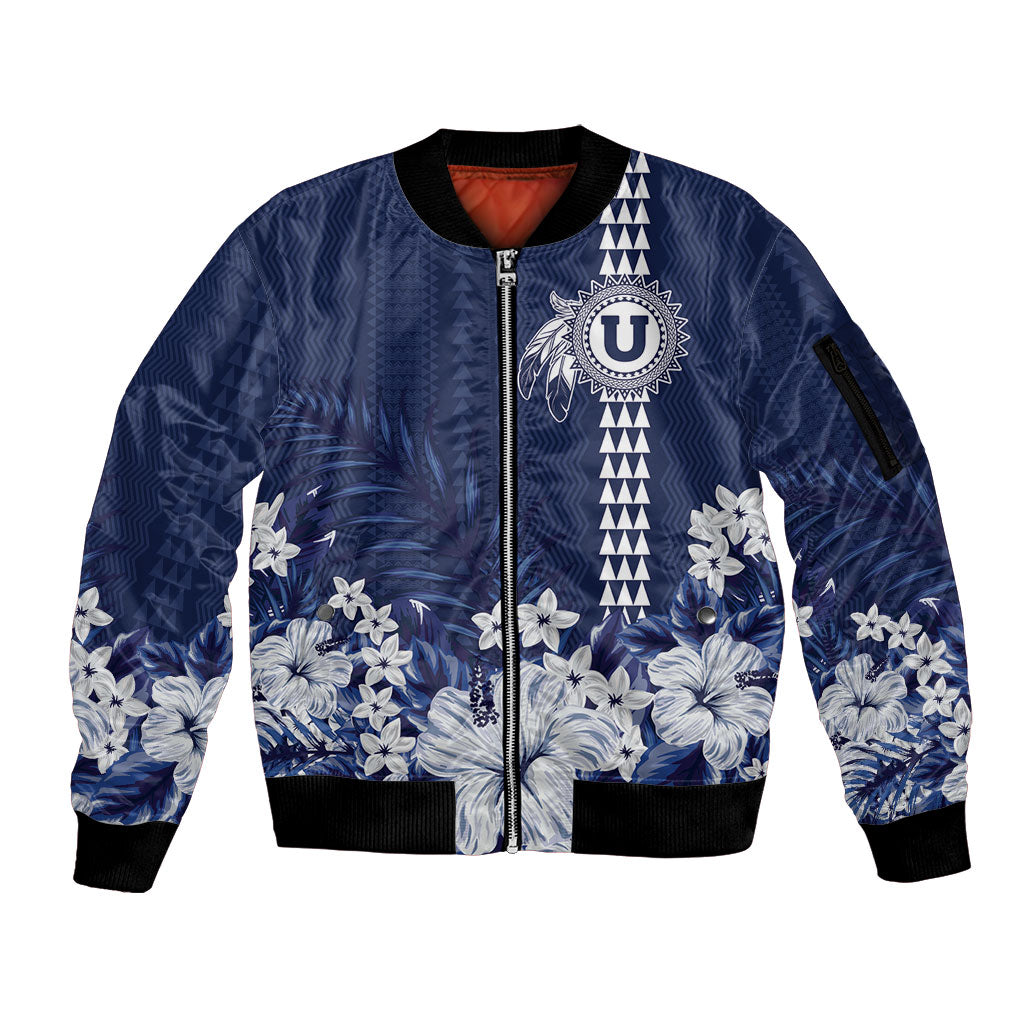Personalized Utah State Sleeve Zip Bomber Jacket Polynesian Style LT05 Unisex Blue - Polynesian Pride