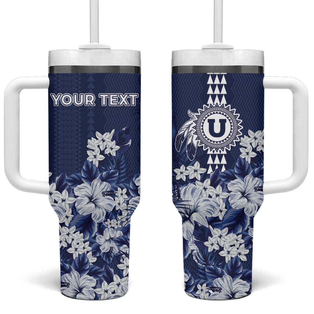 Personalized Utah State Tumbler With Handle Polynesian Style LT05 One Size: 40 oz Blue - Polynesian Pride