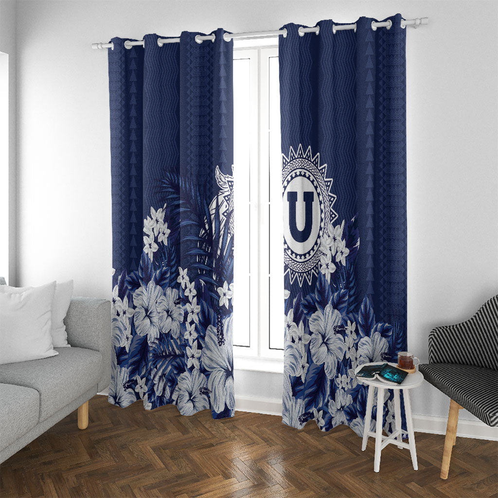 Utah State Window Curtain Polynesian Style LT05 With Grommets Blue - Polynesian Pride