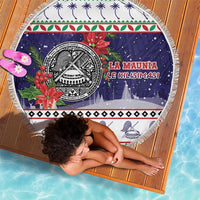 American Samoa Christmas Beach Blanket Poinsettia La Maunia Le Kilisimasi LT05 - Polynesian Pride