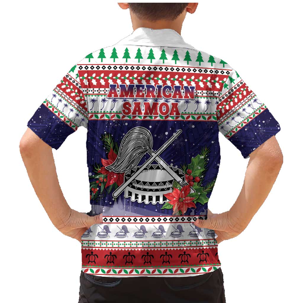 American Samoa Christmas Family Matching Mermaid Dress and Hawaiian Shirt Poinsettia La Maunia Le Kilisimasi LT05 - Polynesian Pride