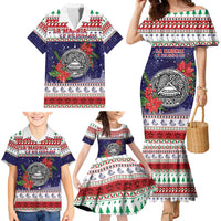 American Samoa Christmas Family Matching Mermaid Dress and Hawaiian Shirt Poinsettia La Maunia Le Kilisimasi LT05 - Polynesian Pride