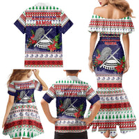 American Samoa Christmas Family Matching Mermaid Dress and Hawaiian Shirt Poinsettia La Maunia Le Kilisimasi LT05 - Polynesian Pride