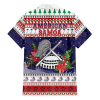 American Samoa Christmas Family Matching Short Sleeve Bodycon Dress and Hawaiian Shirt Poinsettia La Maunia Le Kilisimasi LT05 - Polynesian Pride