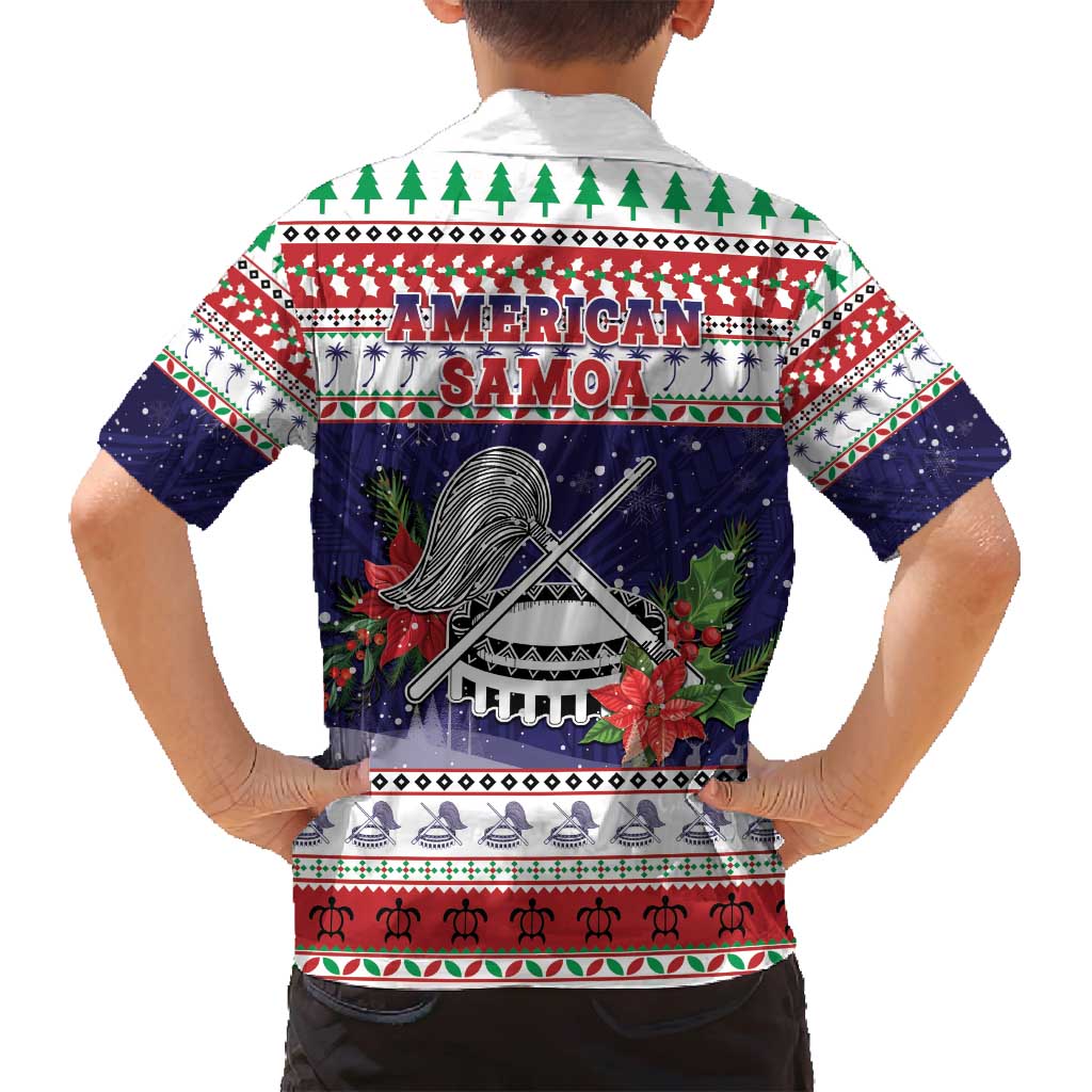 American Samoa Christmas Family Matching Summer Maxi Dress and Hawaiian Shirt Poinsettia La Maunia Le Kilisimasi LT05 - Polynesian Pride