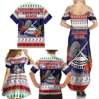 American Samoa Christmas Family Matching Summer Maxi Dress and Hawaiian Shirt Poinsettia La Maunia Le Kilisimasi LT05 - Polynesian Pride