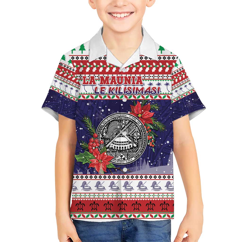 American Samoa Christmas Hawaiian Shirt Poinsettia La Maunia Le Kilisimasi LT05 - Polynesian Pride